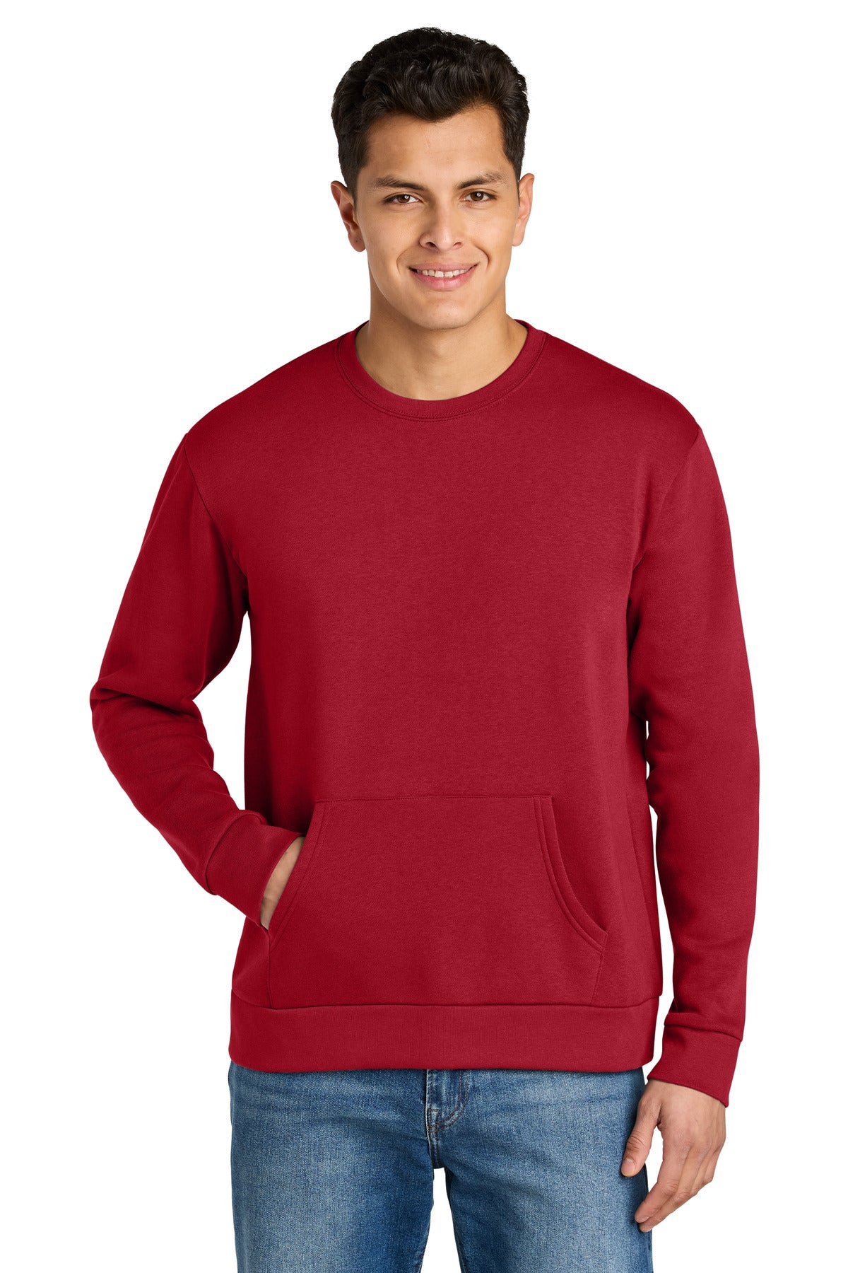 Custom Red Santa Barbara Pocket Sweatshirt NL9001, personalized by SanCanDo Swag in Argyle, TX