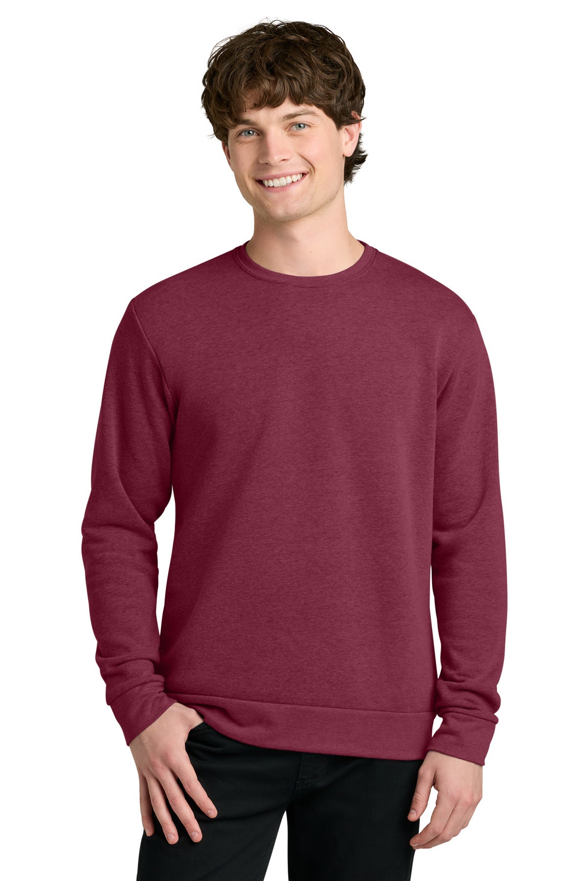 Custom Heather Cardinal Adult Malibu Crewneck NL9002, personalized by SanCanDo Swag in Argyle, TX