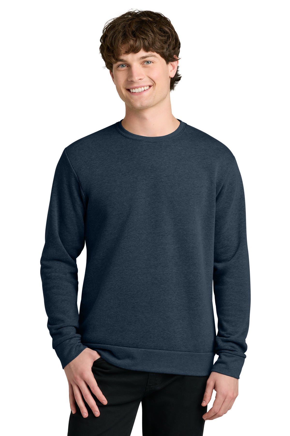 Custom Heather Midnight Navy Adult Malibu Crewneck NL9002, personalized by SanCanDo Swag in Argyle, TX