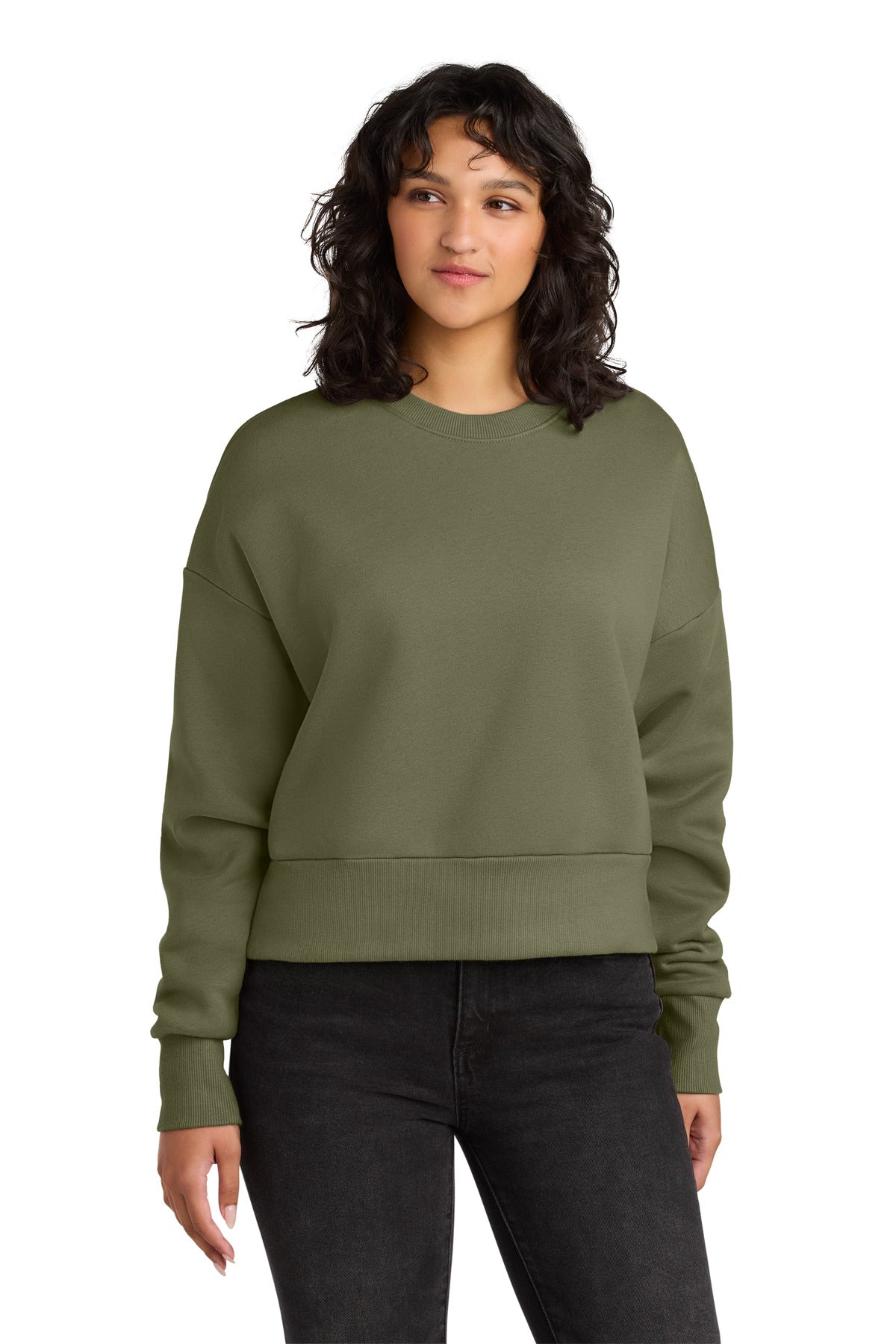 Custom Light Olive Women's Heavyweight Sweatshirt NL9087, personalized by SanCanDo Swag in Argyle, TX