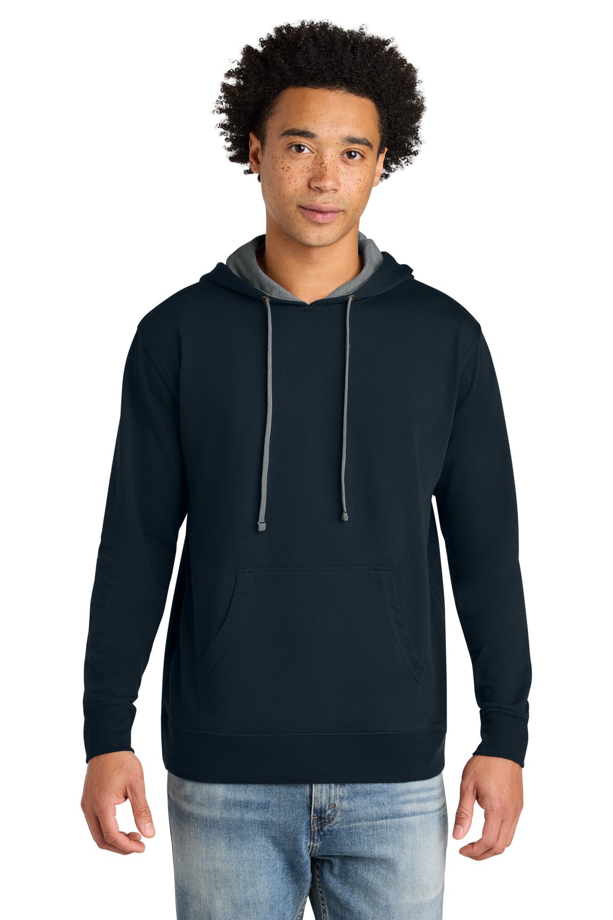 Custom Midnight Navy/ Heather Gray Laguna Hoodie NL9301, personalized by SanCanDo Swag in Argyle, TX