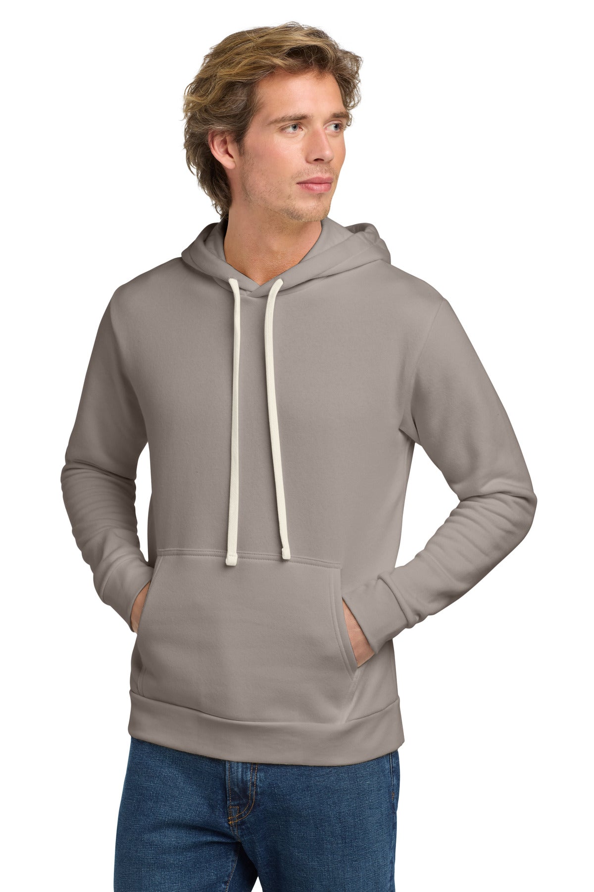 Custom Lead/ Light Gray Adult Santa Barbara Pullover Hoodie NL9303, personalized by SanCanDo Swag in Argyle, TX
