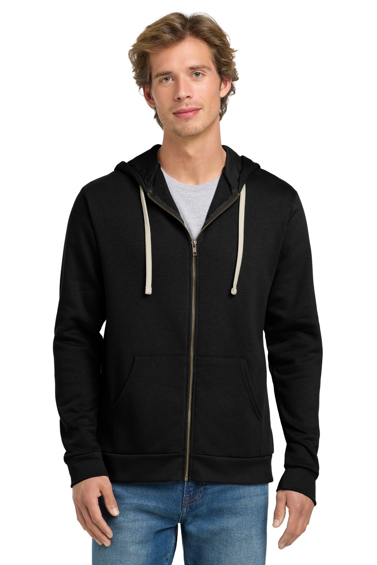Custom Black Adult Santa Barbara Zip Hoodie NL9602, personalized by SanCanDo Swag in Argyle, TX