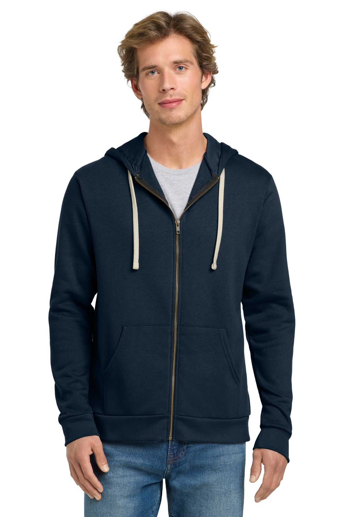 Custom Midnight Navy Adult Santa Barbara Zip Hoodie NL9602, personalized by SanCanDo Swag in Argyle, TX