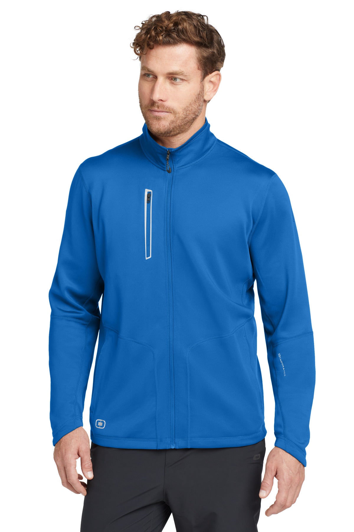 Custom Electric Blue Fulcrum Full-Zip OE700, personalized by SanCanDo Swag in Argyle, TX