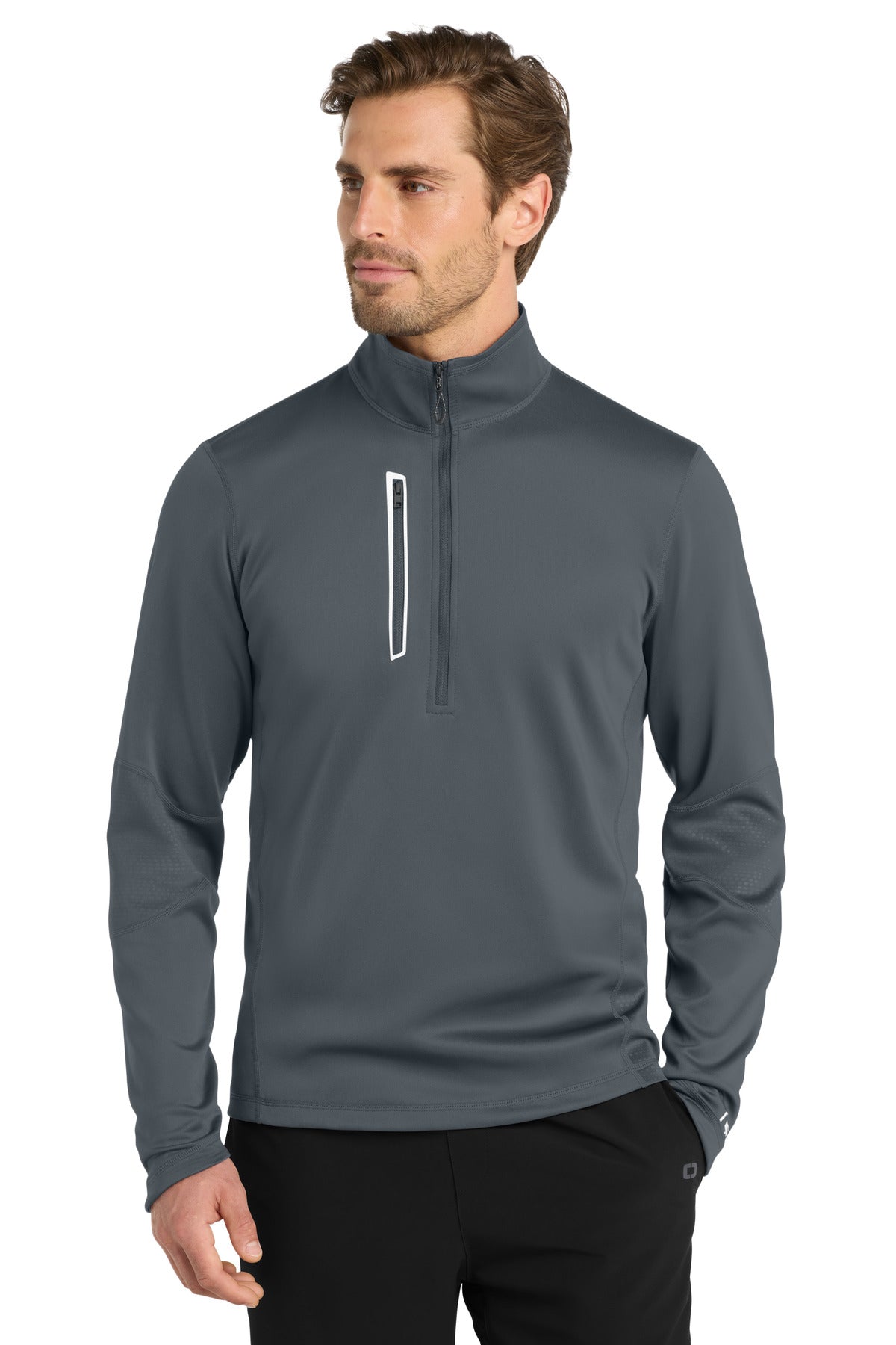 Custom Gear Grey Fulcrum 1/4-Zip OE701, personalized by SanCanDo Swag in Argyle, TX