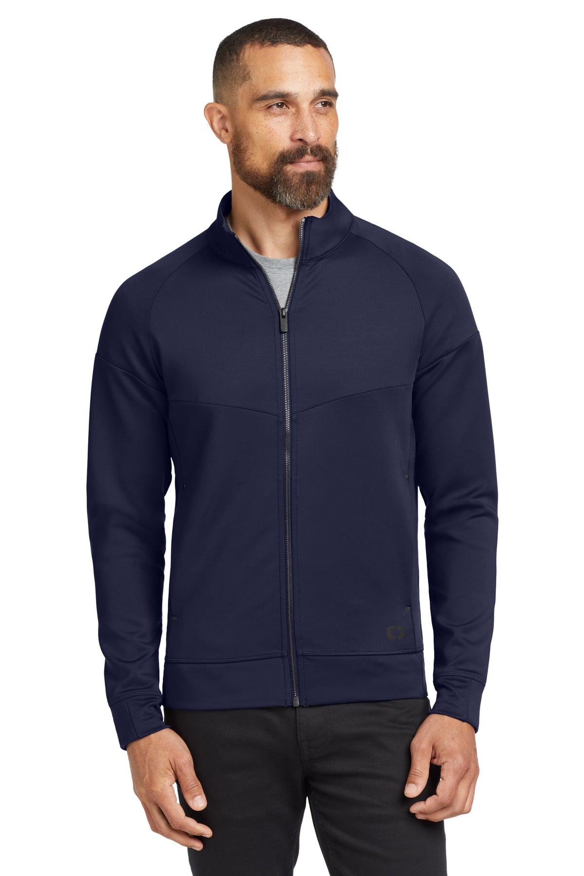 Custom Navy Modern Performance Full-Zip OE703, personalized by SanCanDo Swag in Argyle, TX