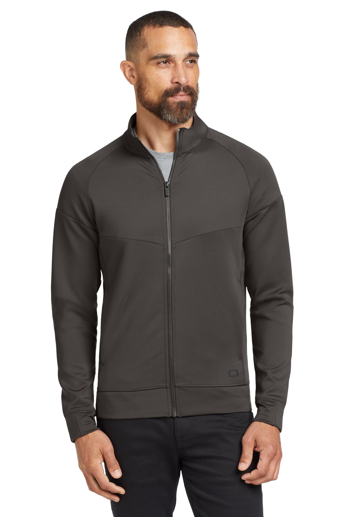 Custom Tarmac Grey Modern Performance Full-Zip OE703, personalized by SanCanDo Swag in Argyle, TX