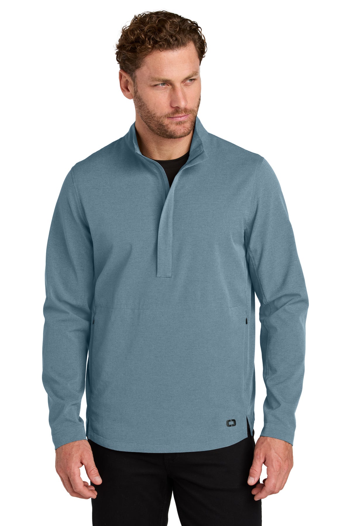 Custom Blue Mist Aspect 1/2-Zip Pullover OG1003, personalized by SanCanDo Swag in Argyle, TX