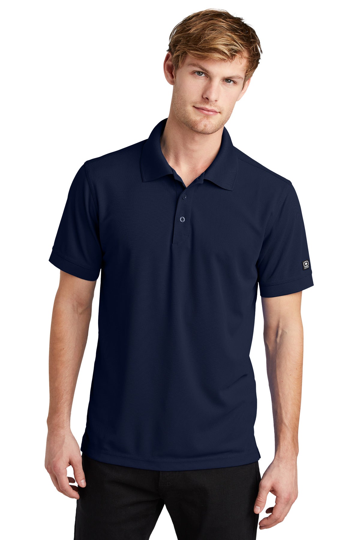 Custom Navy Caliber2.0 Polo OG101, personalized by SanCanDo Swag in Argyle, TX