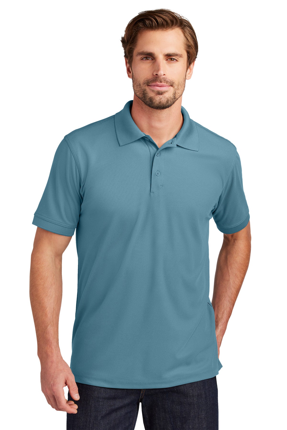 Custom Blue Mist Caliber2.0 Polo OG101, personalized by SanCanDo Swag in Argyle, TX
