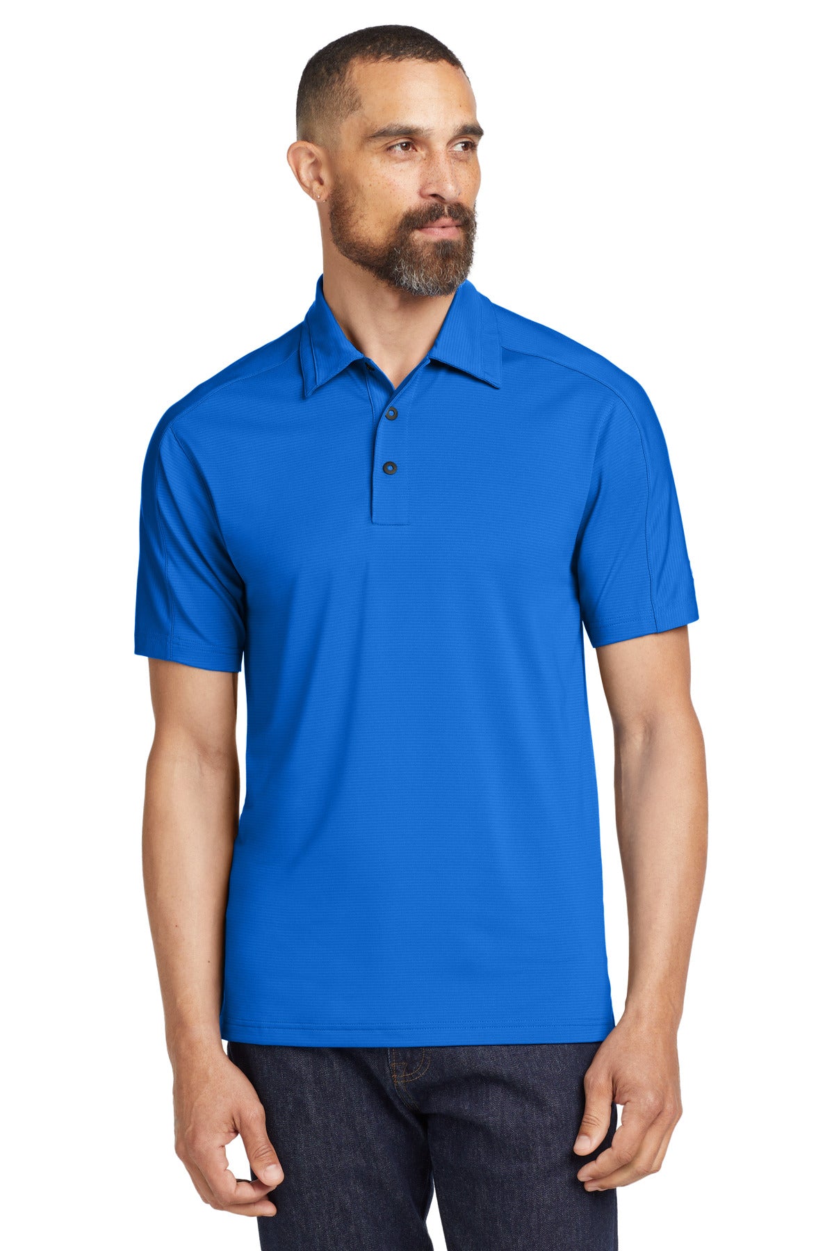 Custom Electric Blue Linear Polo OG1030, personalized by SanCanDo Swag in Argyle, TX
