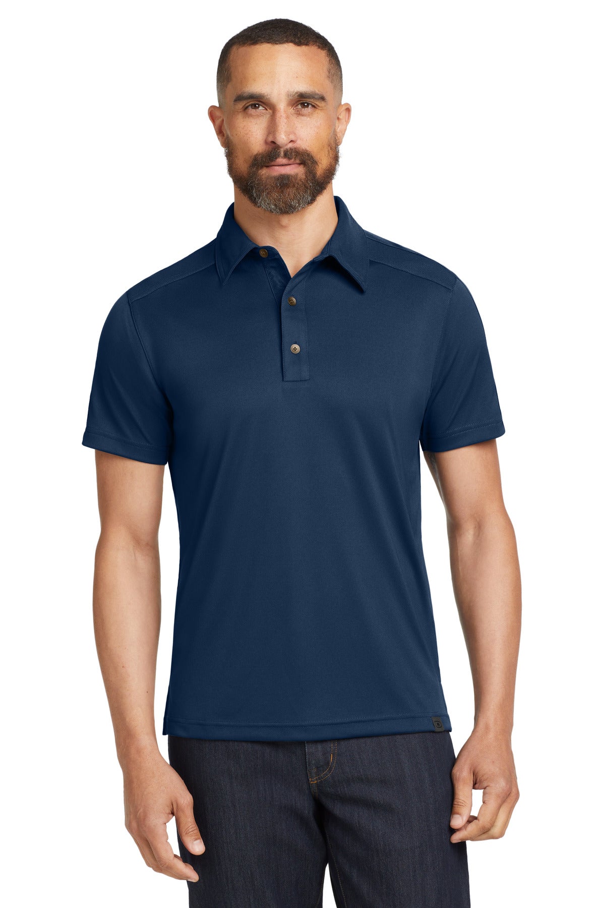Custom Blue Indigo Hybrid Polo OG109, personalized by SanCanDo Swag in Argyle, TX