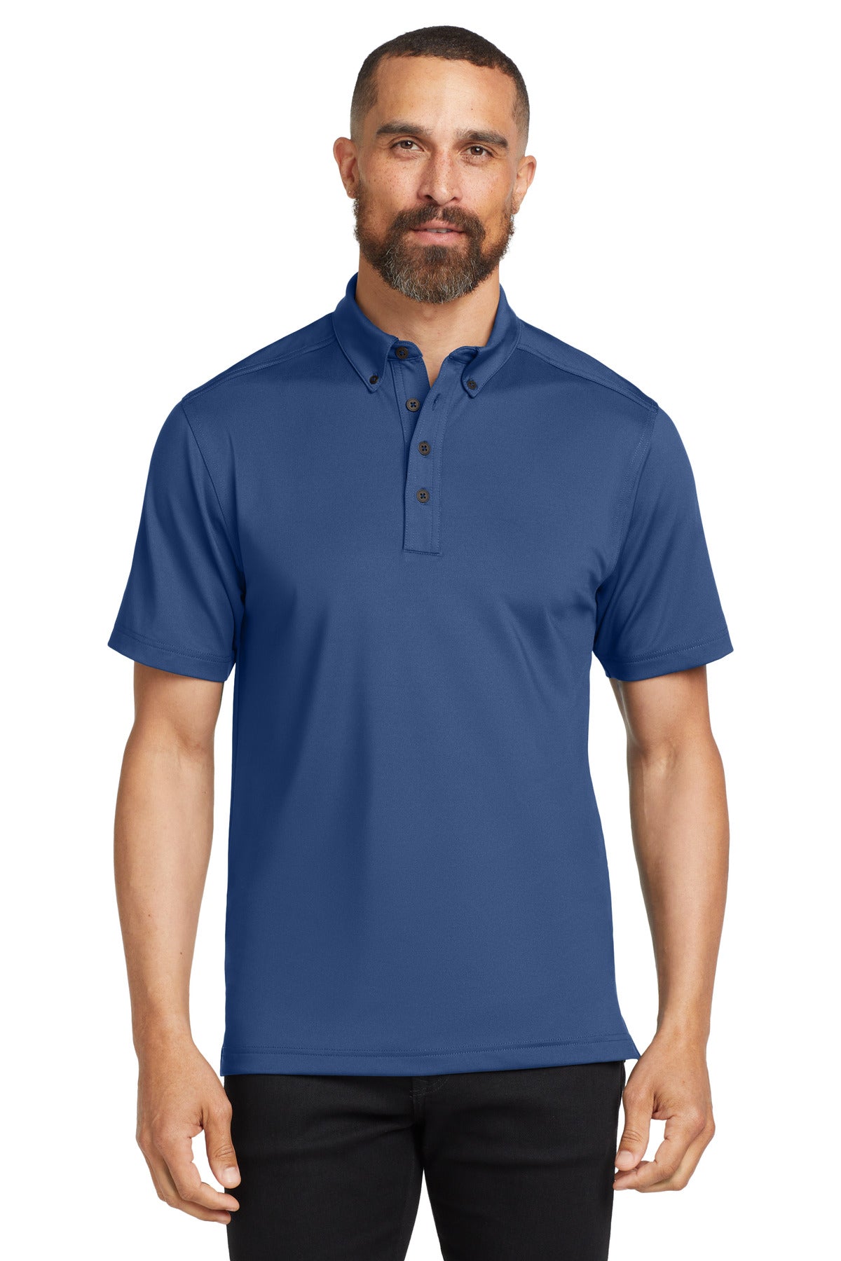 Custom Blue Indigo Gauge Polo OG122, personalized by SanCanDo Swag in Argyle, TX
