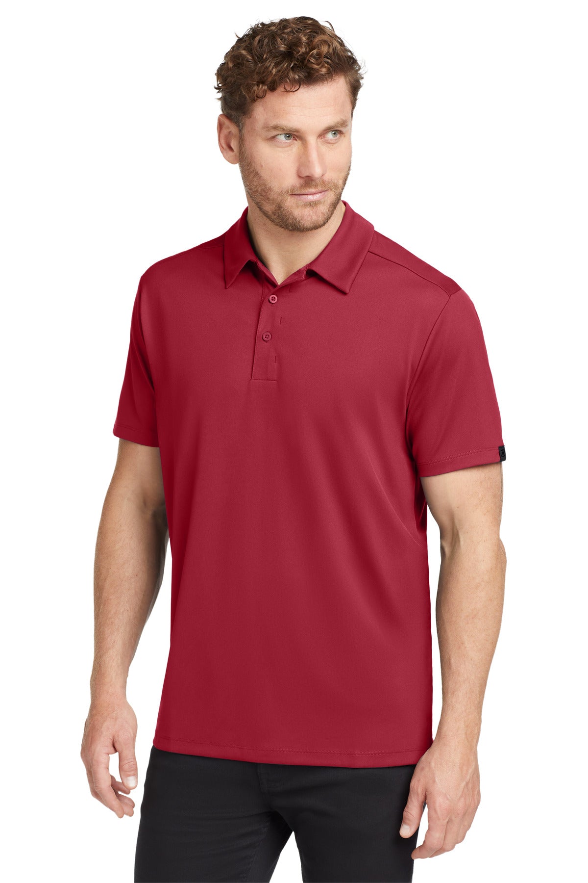 Custom Signal Red Framework Polo OG125, personalized by SanCanDo Swag in Argyle, TX