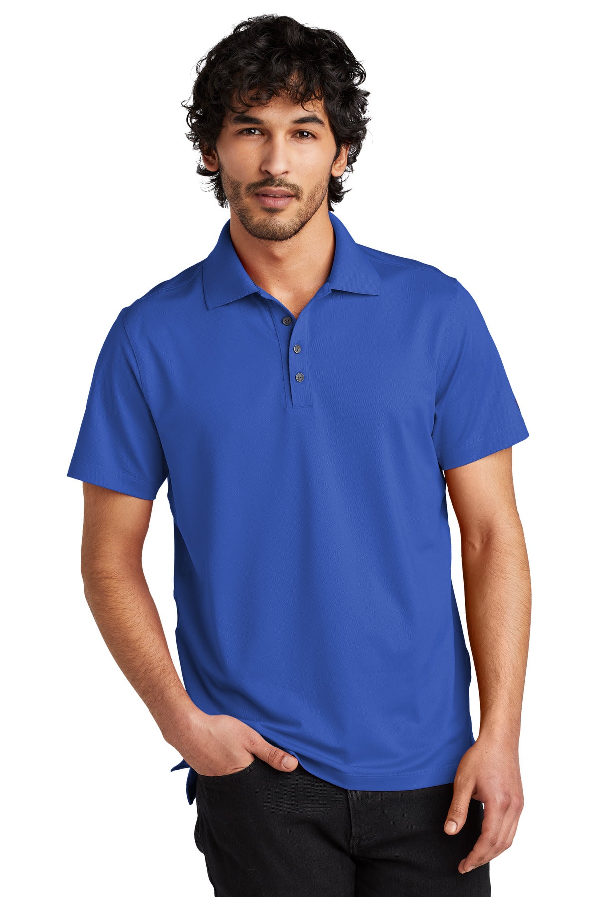 Custom Enzyme Blue Metro Polo OG130, personalized by SanCanDo Swag in Argyle, TX
