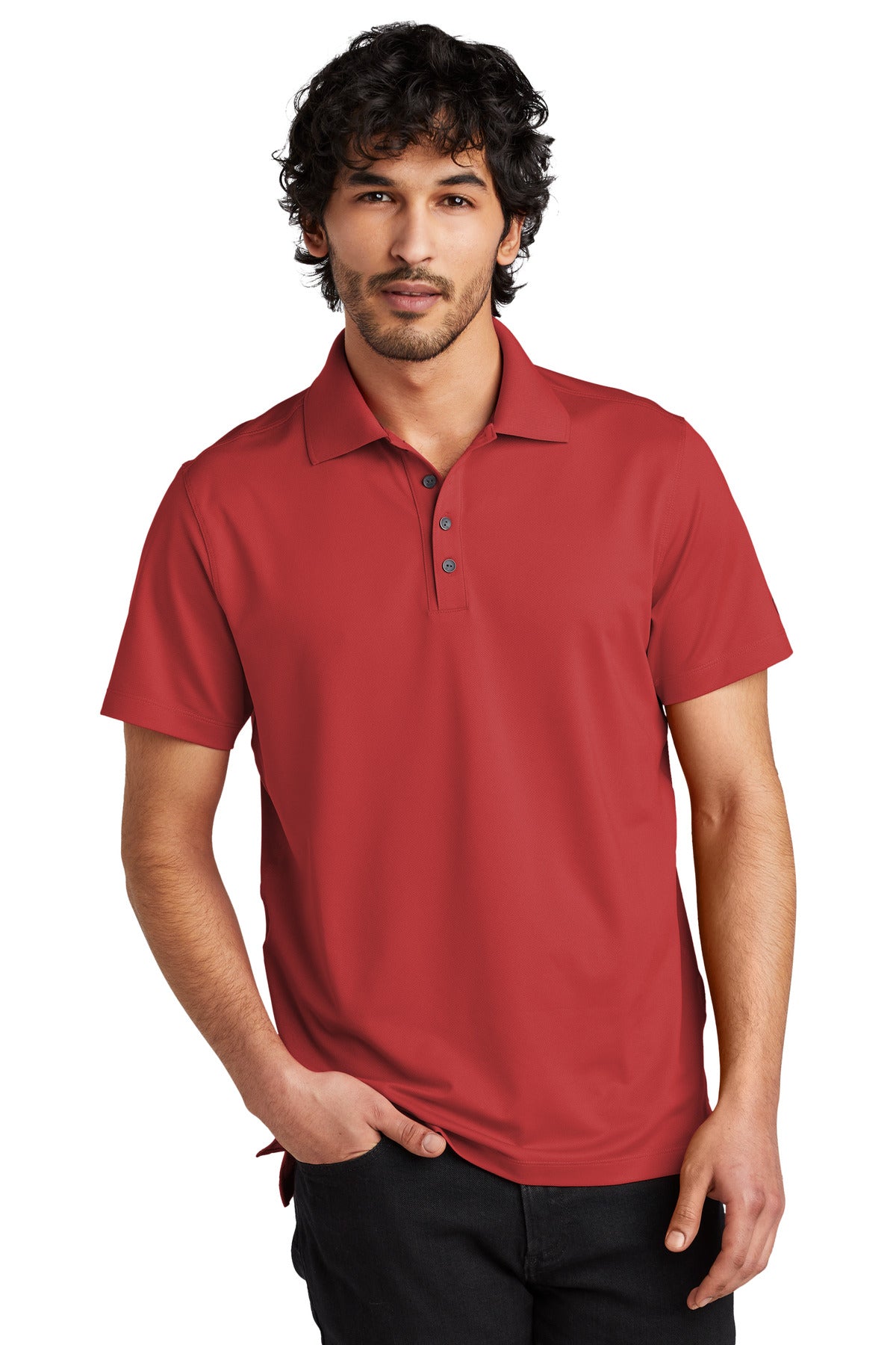 Custom Ripped Red Metro Polo OG130, personalized by SanCanDo Swag in Argyle, TX