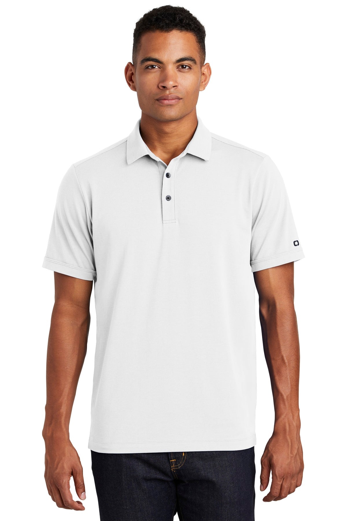 Custom Bright White Limit Polo OG138, personalized by SanCanDo Swag in Argyle, TX