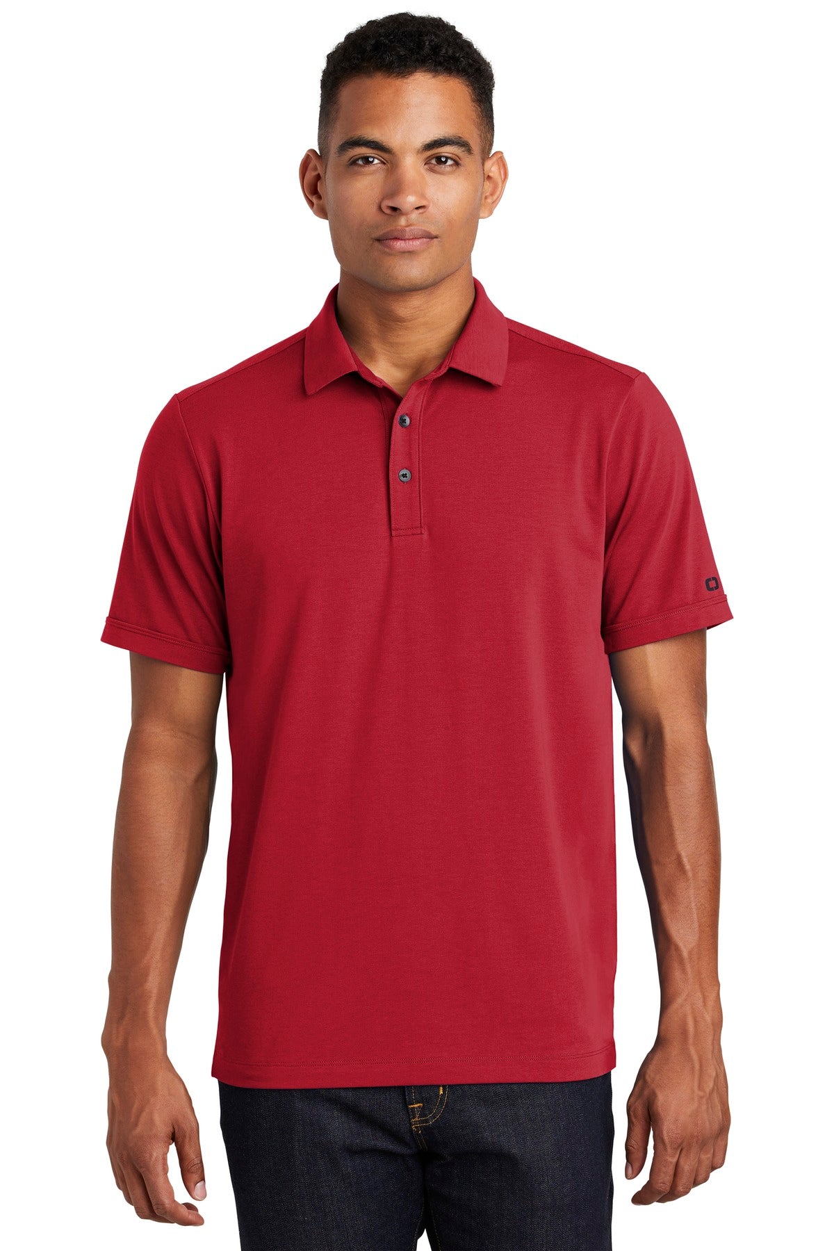 Custom Signal Red Limit Polo OG138, personalized by SanCanDo Swag in Argyle, TX