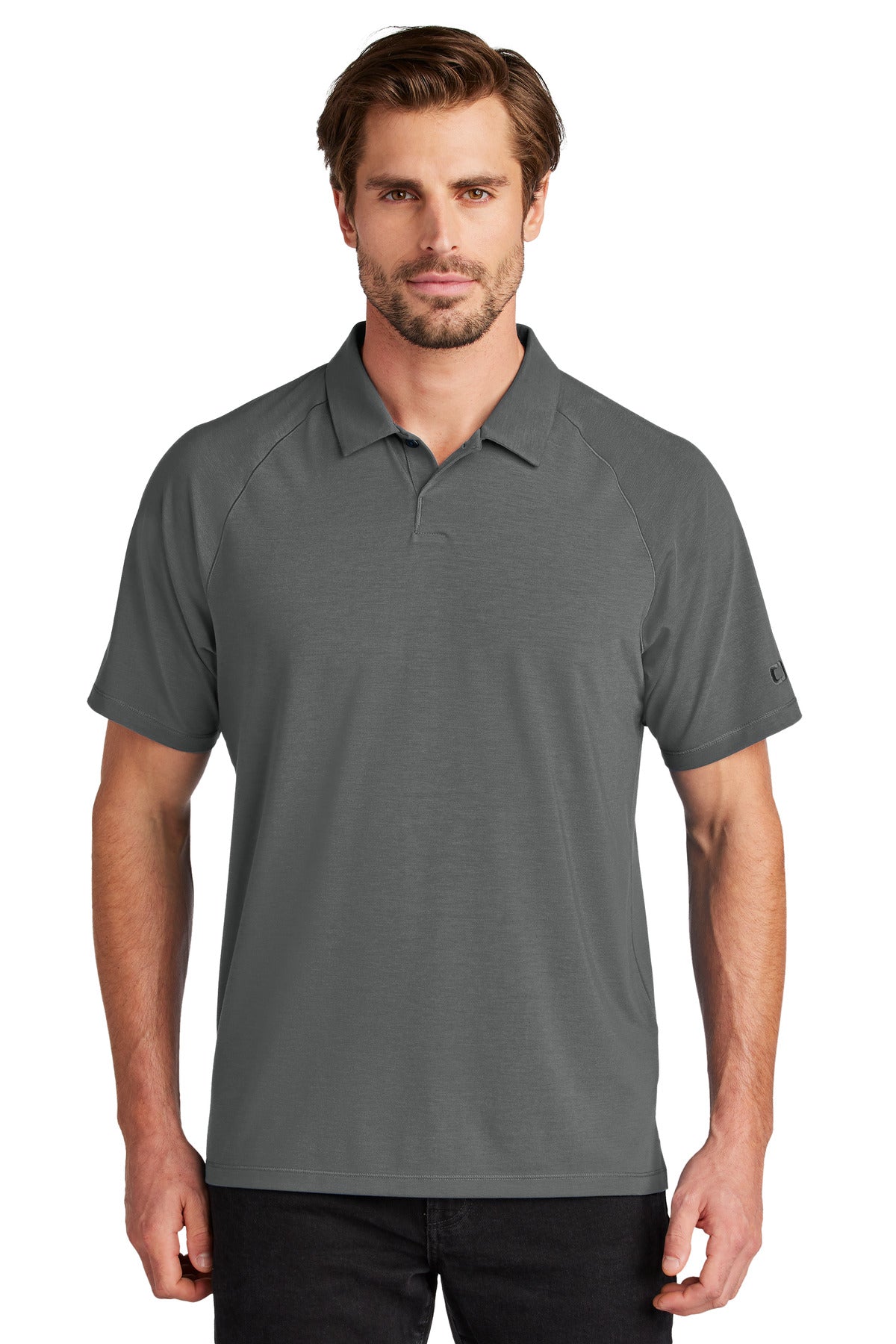 Custom Tarmac Grey Motion Polo OG152, personalized by SanCanDo Swag in Argyle, TX