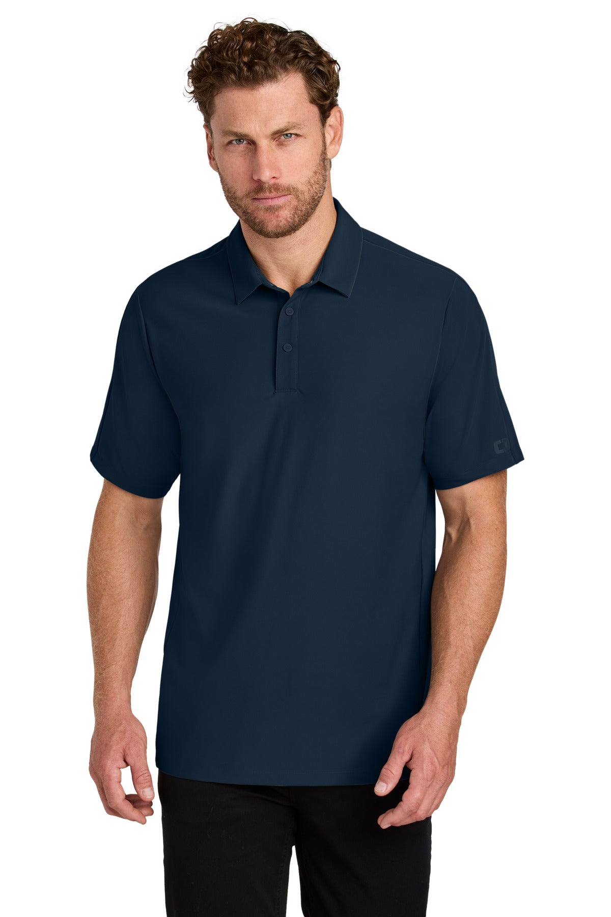 Custom River Blue Navy Envision Polo OG154, personalized by SanCanDo Swag in Argyle, TX