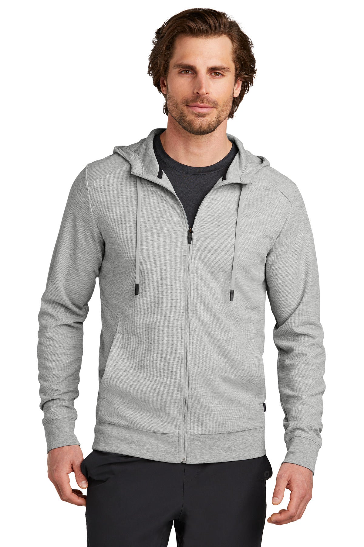 Custom Light Heather Grey Revive Full-Zip OG162, personalized by SanCanDo Swag in Argyle, TX