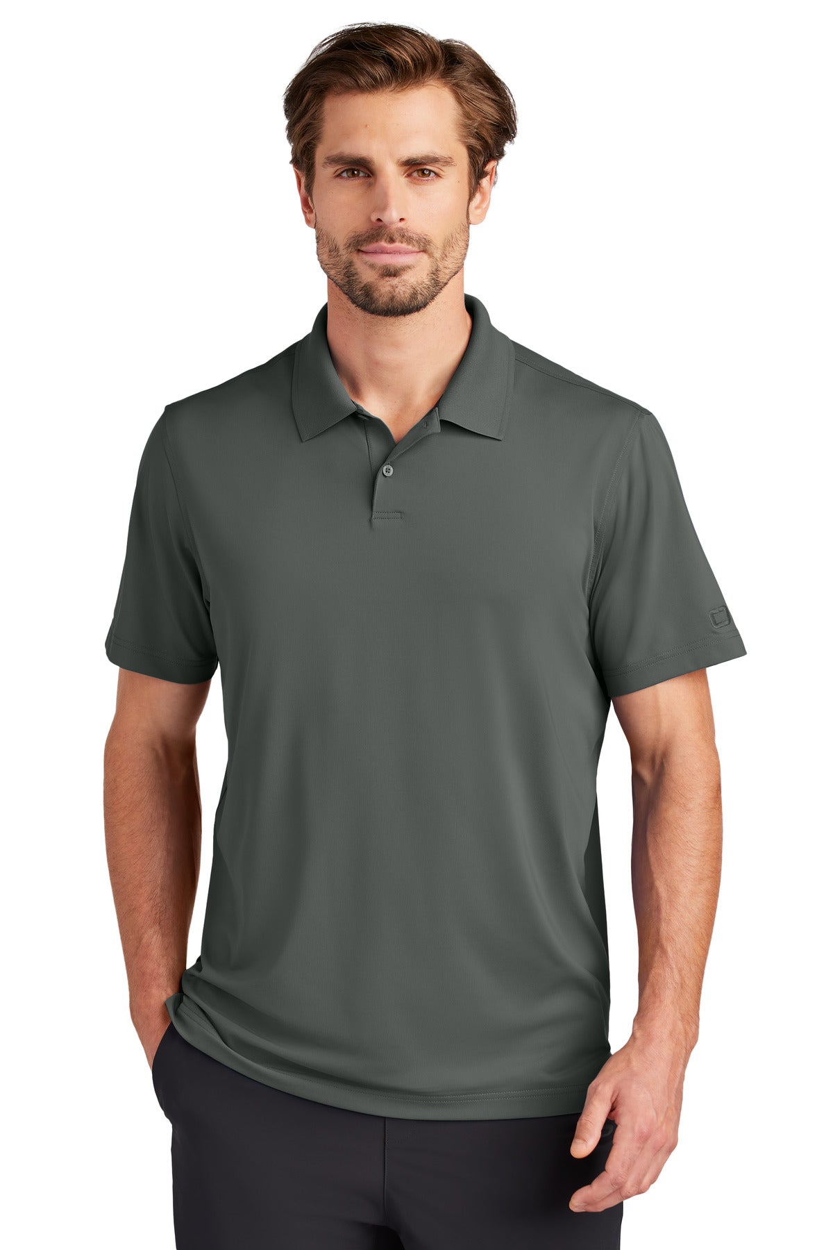 Custom Tarmac Grey Regain Polo OG170, personalized by SanCanDo Swag in Argyle, TX