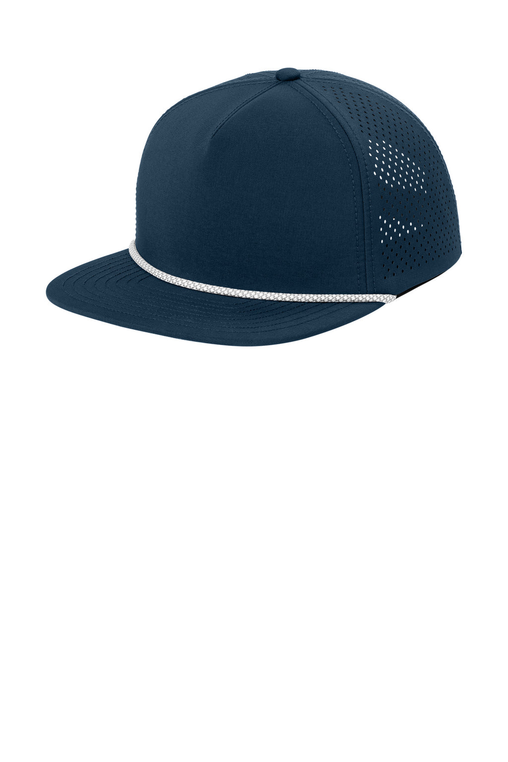 Custom River Blue Navy 5-Panel Rope Performance Cap OG607, personalized by SanCanDo Swag in Argyle, TX