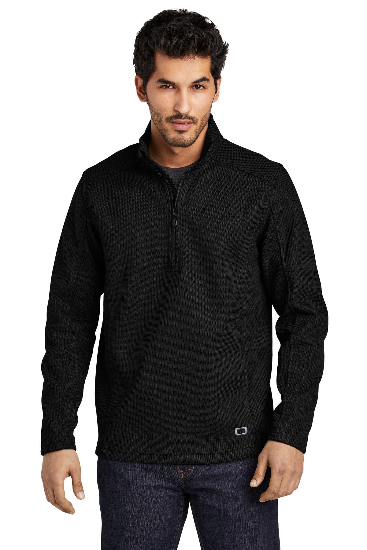 Custom Blacktop Grit Fleece 1/2-Zip OG729, personalized by SanCanDo Swag in Argyle, TX