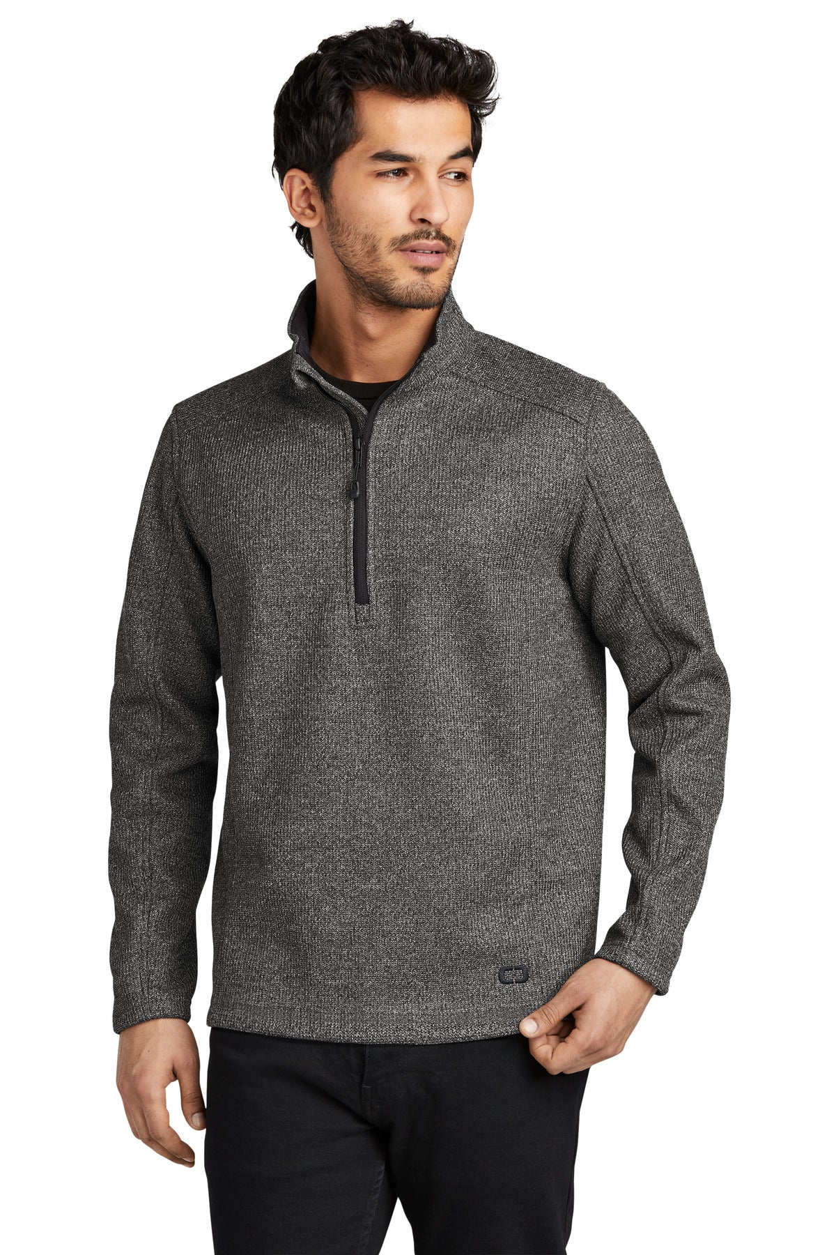 Custom Diesel Grey Heather Grit Fleece 1/2-Zip OG729, personalized by SanCanDo Swag in Argyle, TX