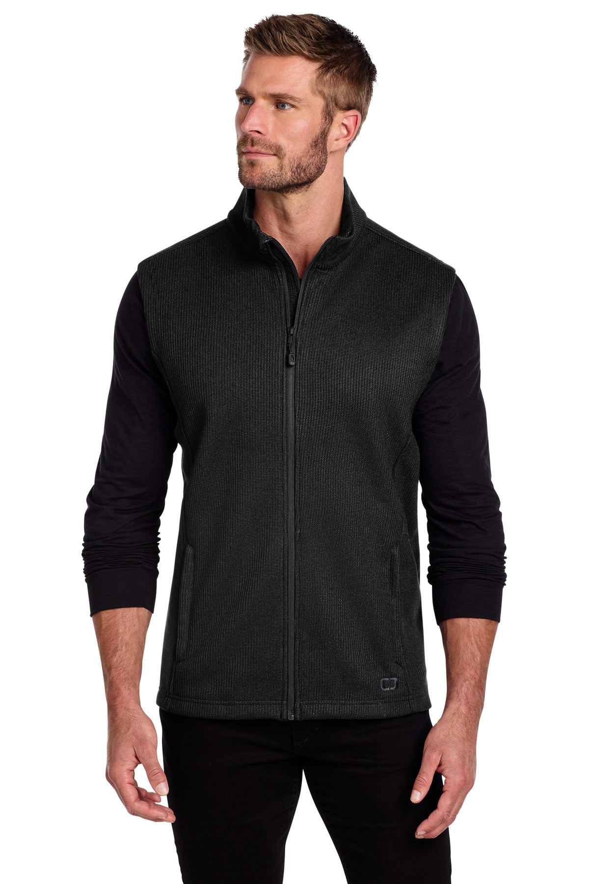 Custom Blacktop Grit Fleece Vest OG730, personalized by SanCanDo Swag in Argyle, TX