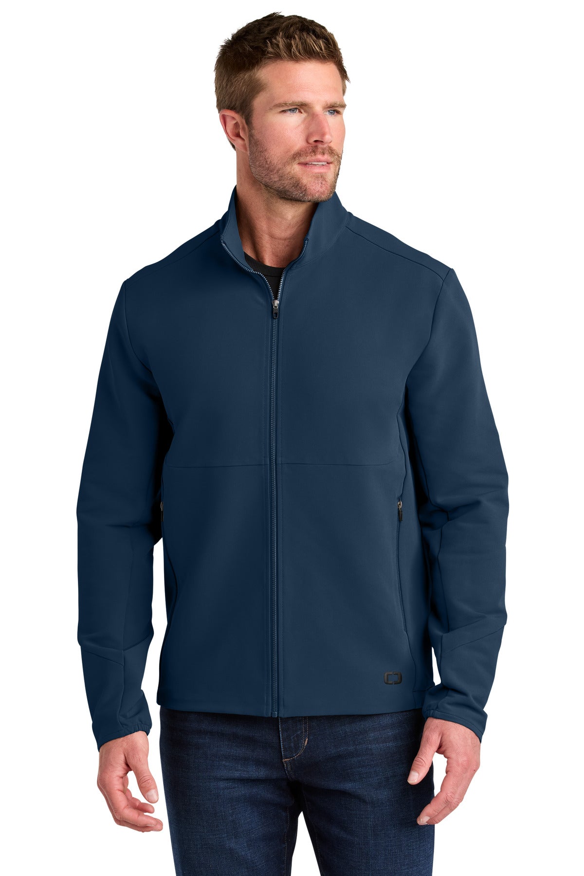 Custom River Blue Navy Kinetic Soft Shell OG740, personalized by SanCanDo Swag in Argyle, TX