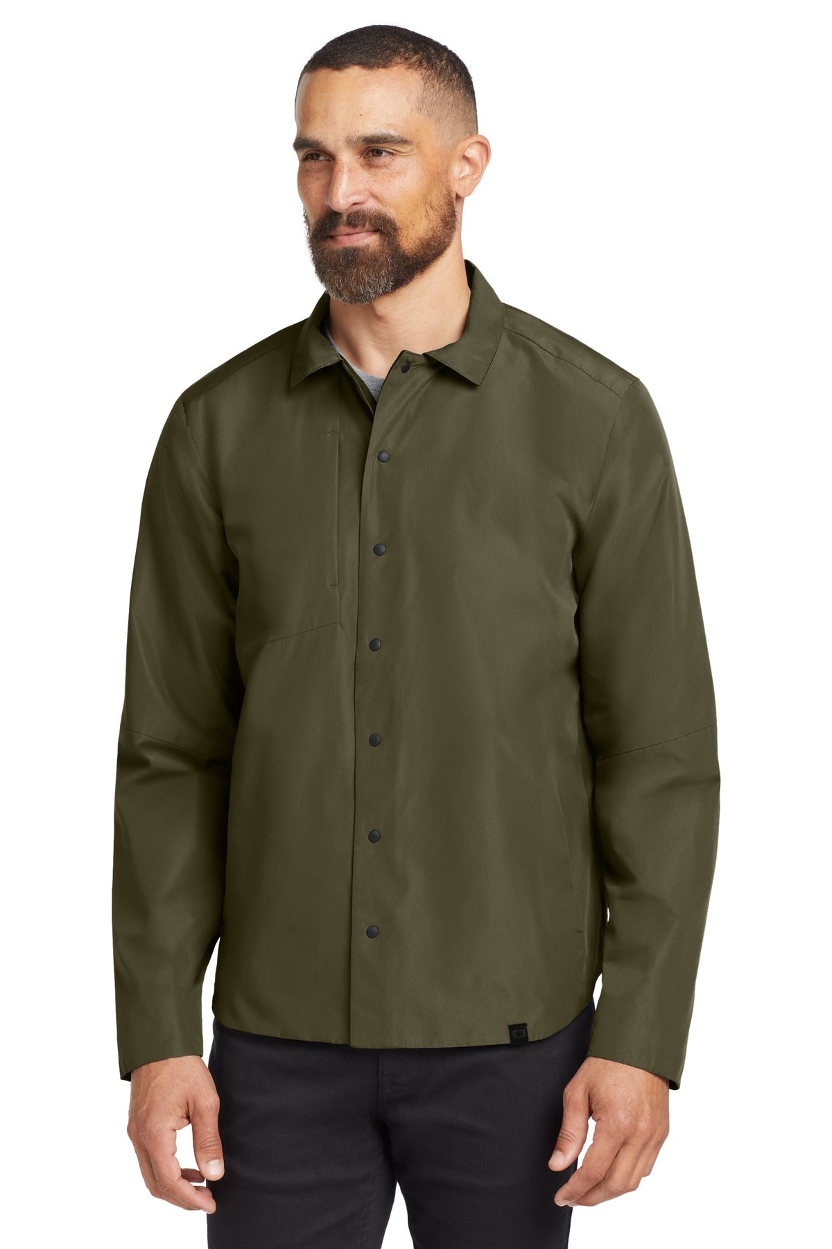 Custom Drive Green Reverse Shirt Jacket OG754, personalized by SanCanDo Swag in Argyle, TX