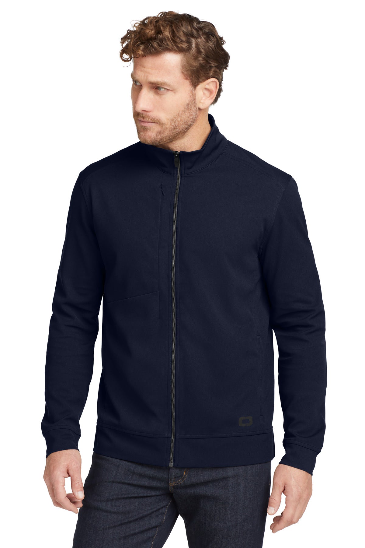 Custom River Blue Navy Hinge Full-Zip OG820, personalized by SanCanDo Swag in Argyle, TX