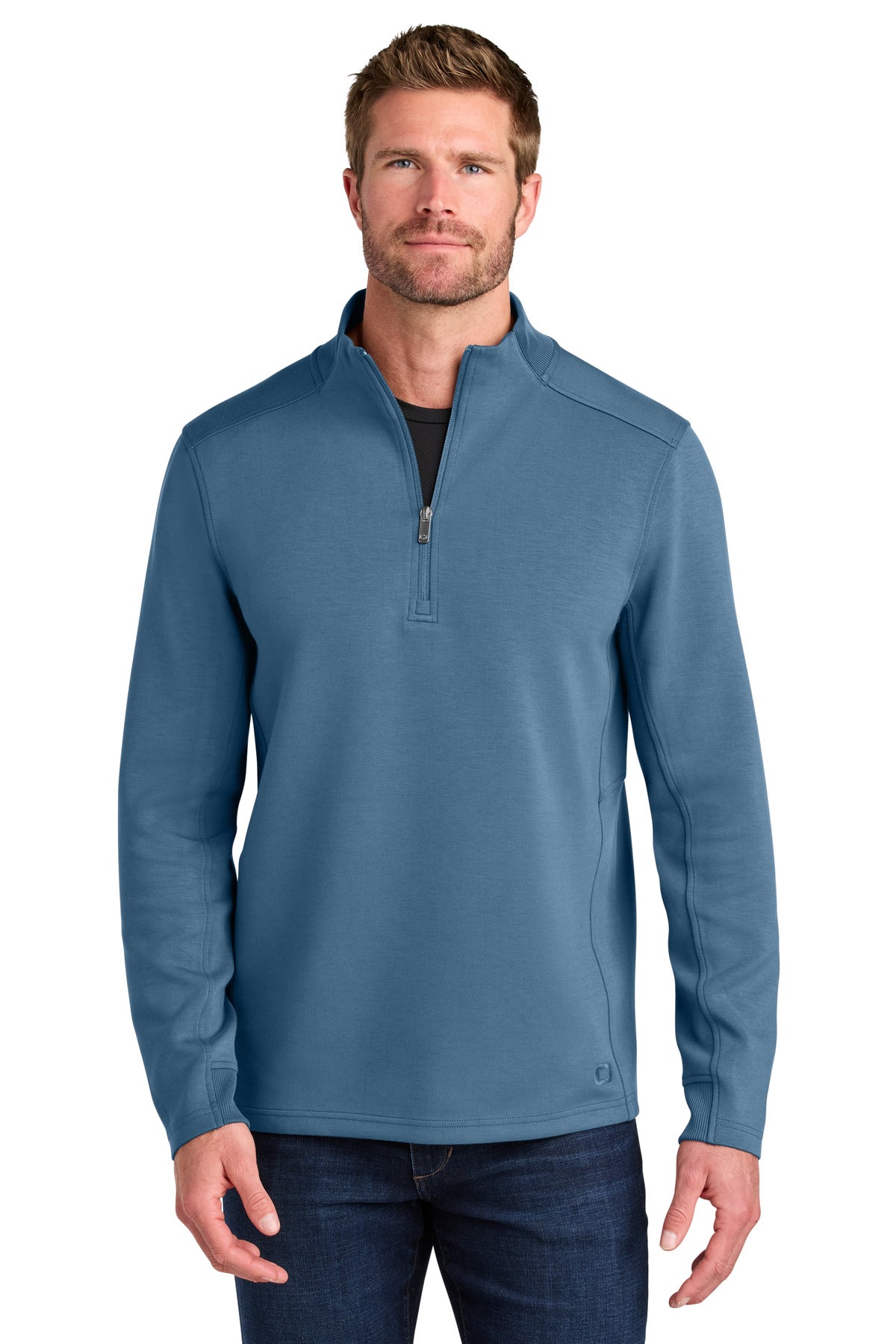 Custom Blue Mist Transcend 1/4-Zip OG861, personalized by SanCanDo Swag in Argyle, TX