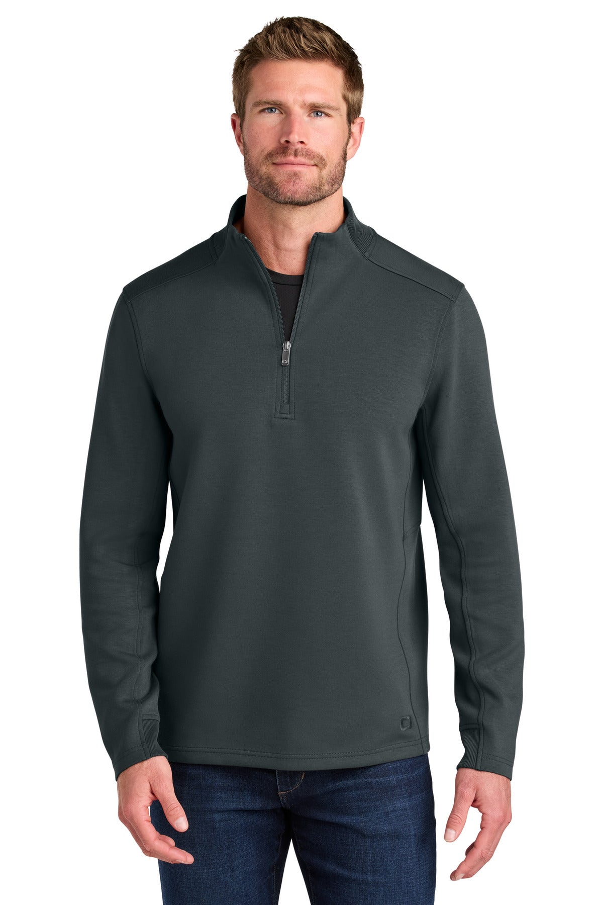 Custom Tarmac Grey Transcend 1/4-Zip OG861, personalized by SanCanDo Swag in Argyle, TX