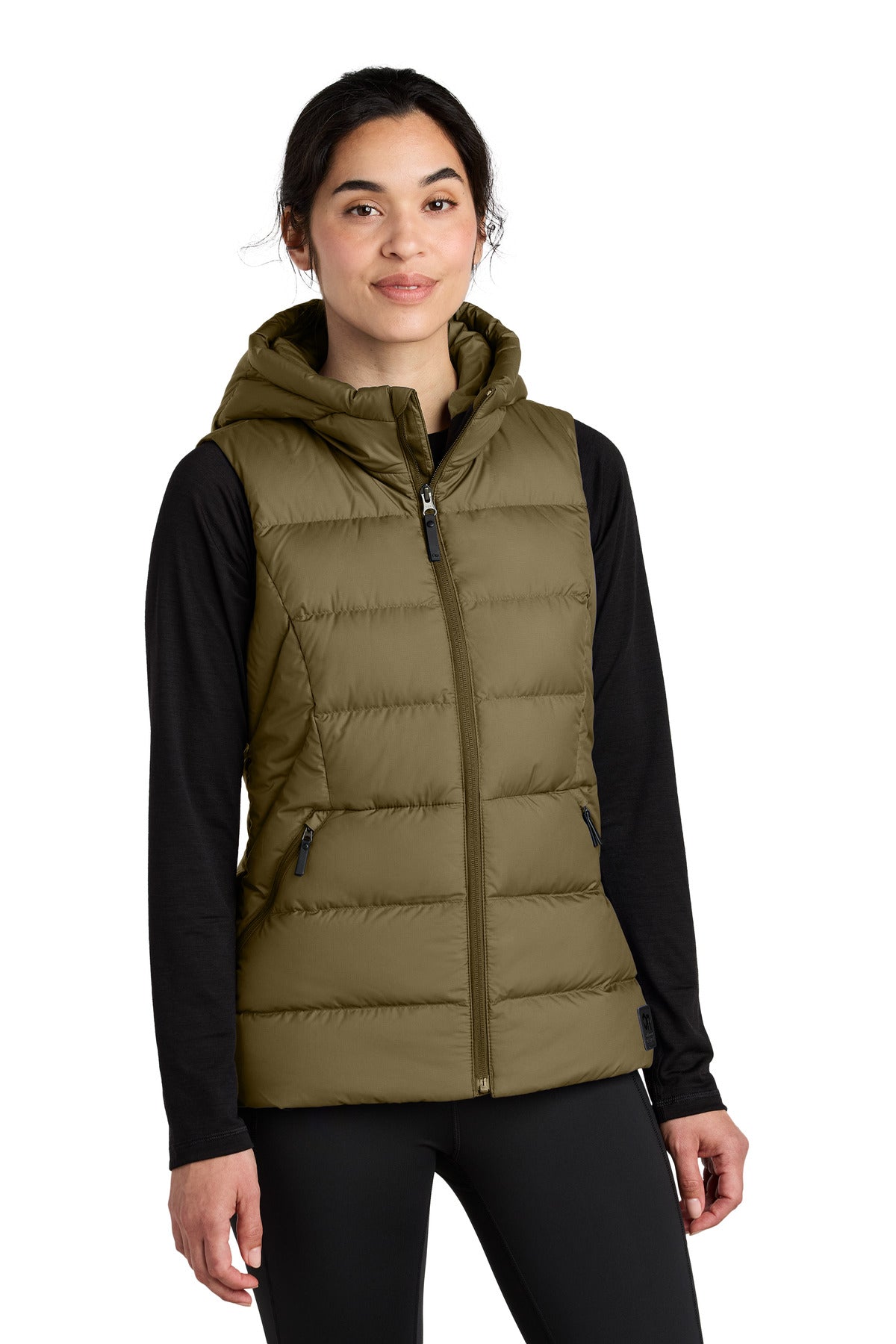 Custom Loden Coldsnap Hooded Down Vest OR322218, personalized by SanCanDo Swag in Argyle, TX