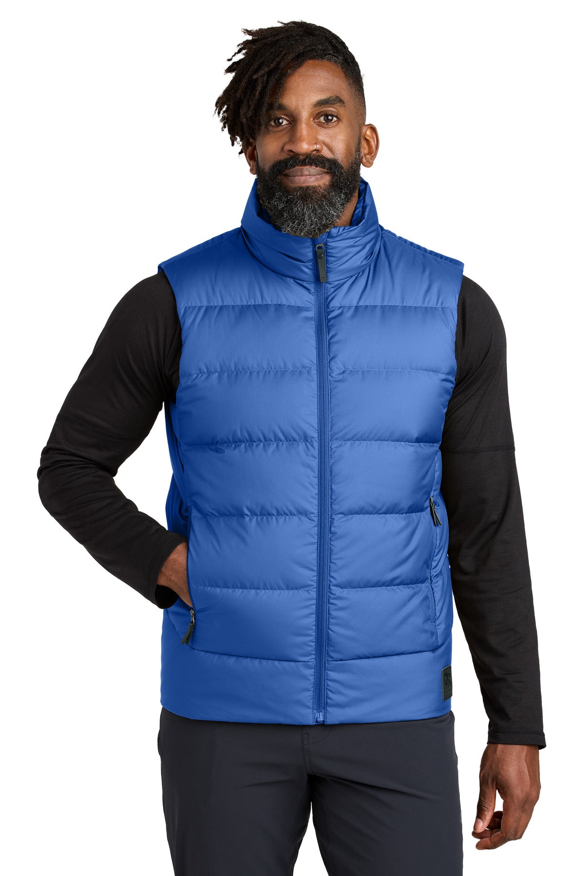 Custom Galaxy Blue Research Coldsnap Down Vest OR322227, personalized by SanCanDo Swag in Argyle, TX
