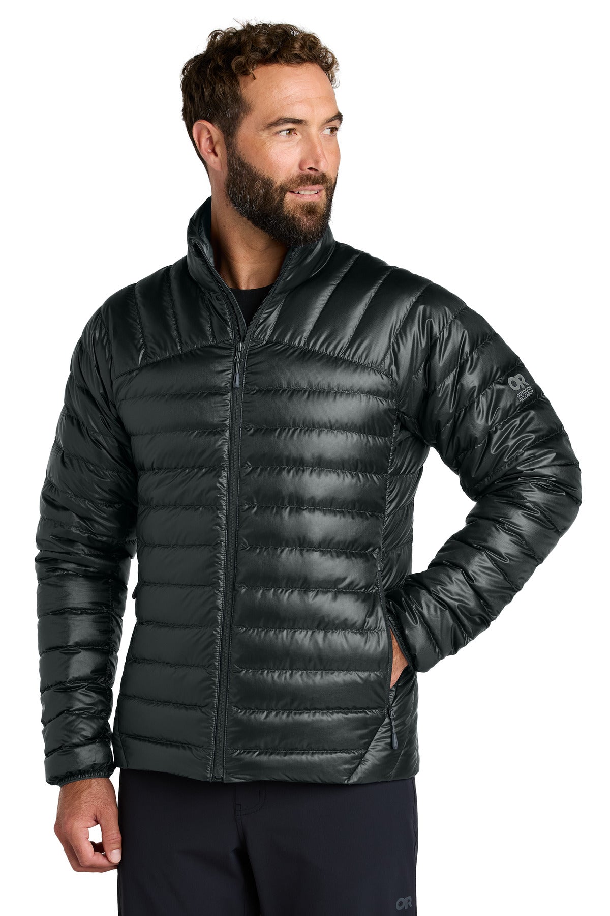 Custom Black 800 Tech Down Jacket OR322228, personalized by SanCanDo Swag in Argyle, TX
