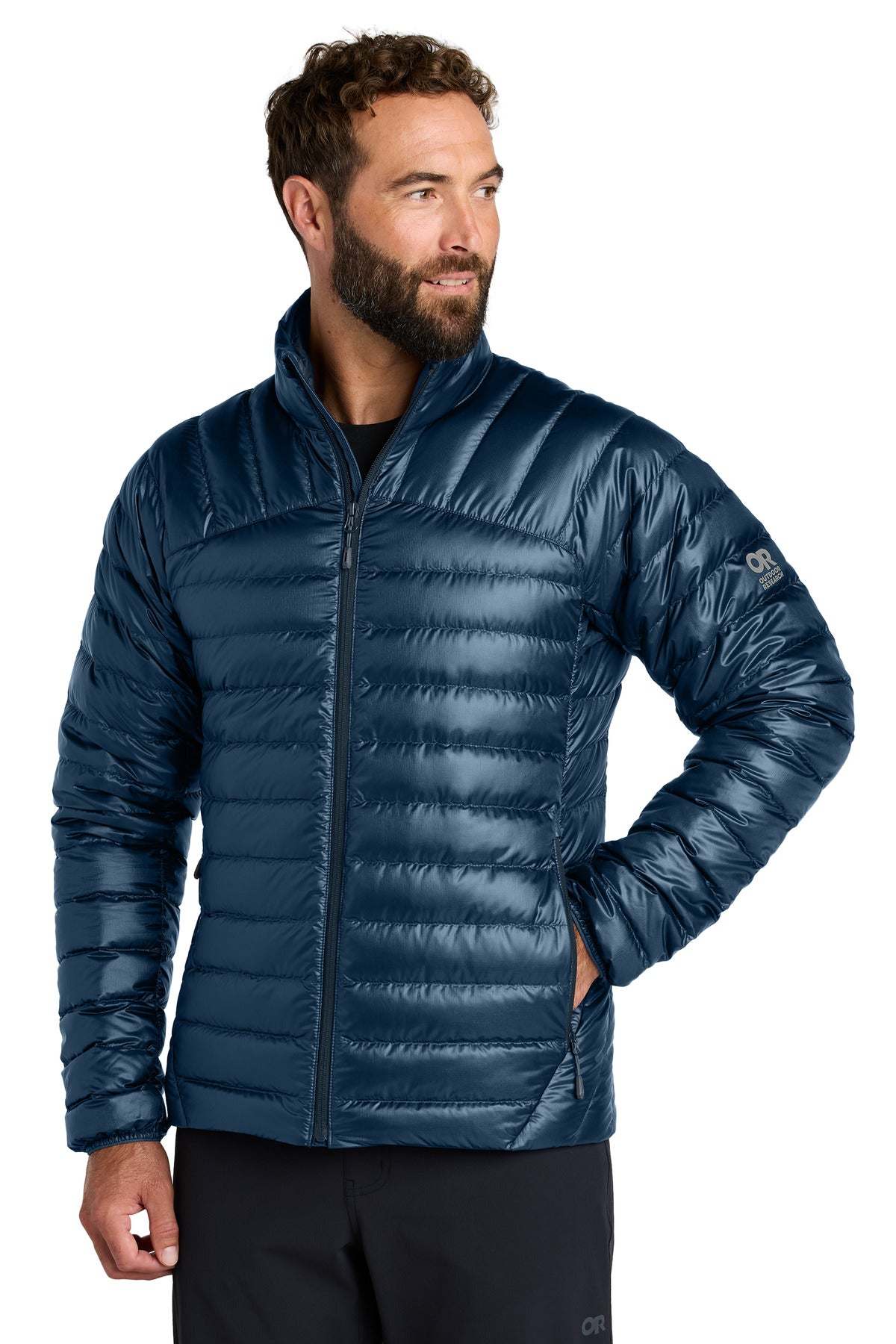 Custom Naval Blue 800 Tech Down Jacket OR322228, personalized by SanCanDo Swag in Argyle, TX
