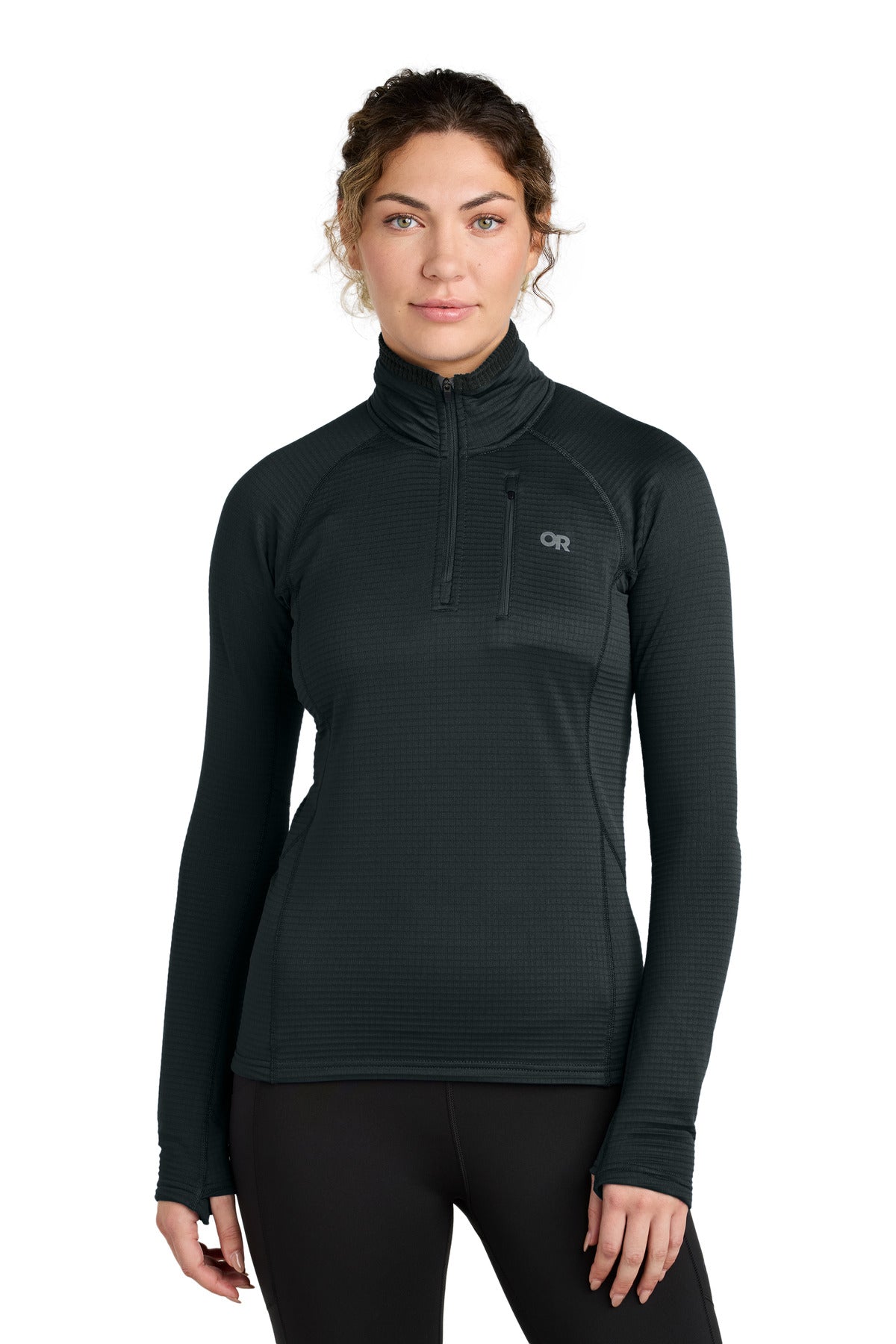 Custom Black Tech Grid 1/4-Zip Fleece OR322263, personalized by SanCanDo Swag in Argyle, TX