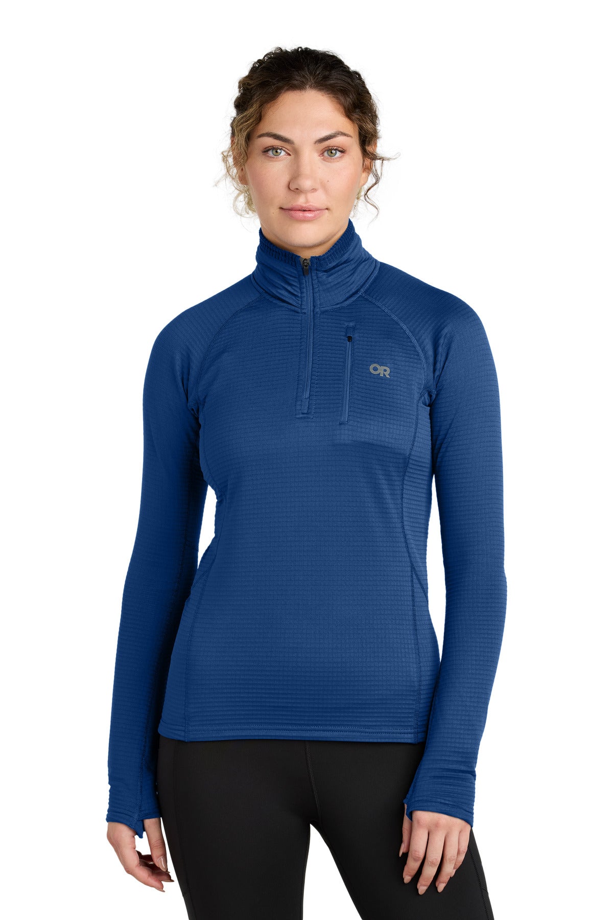 Custom Galaxy Blue Tech Grid 1/4-Zip Fleece OR322263, personalized by SanCanDo Swag in Argyle, TX