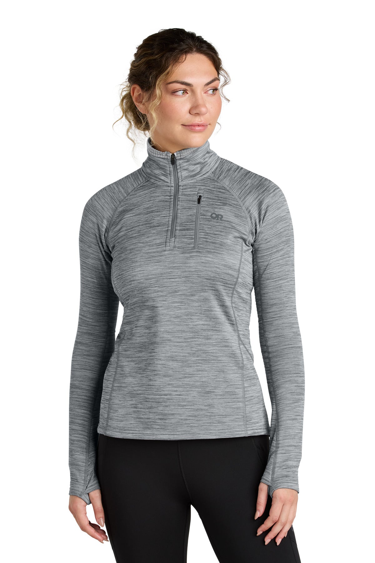Custom Grey Heather Tech Grid 1/4-Zip Fleece OR322263, personalized by SanCanDo Swag in Argyle, TX