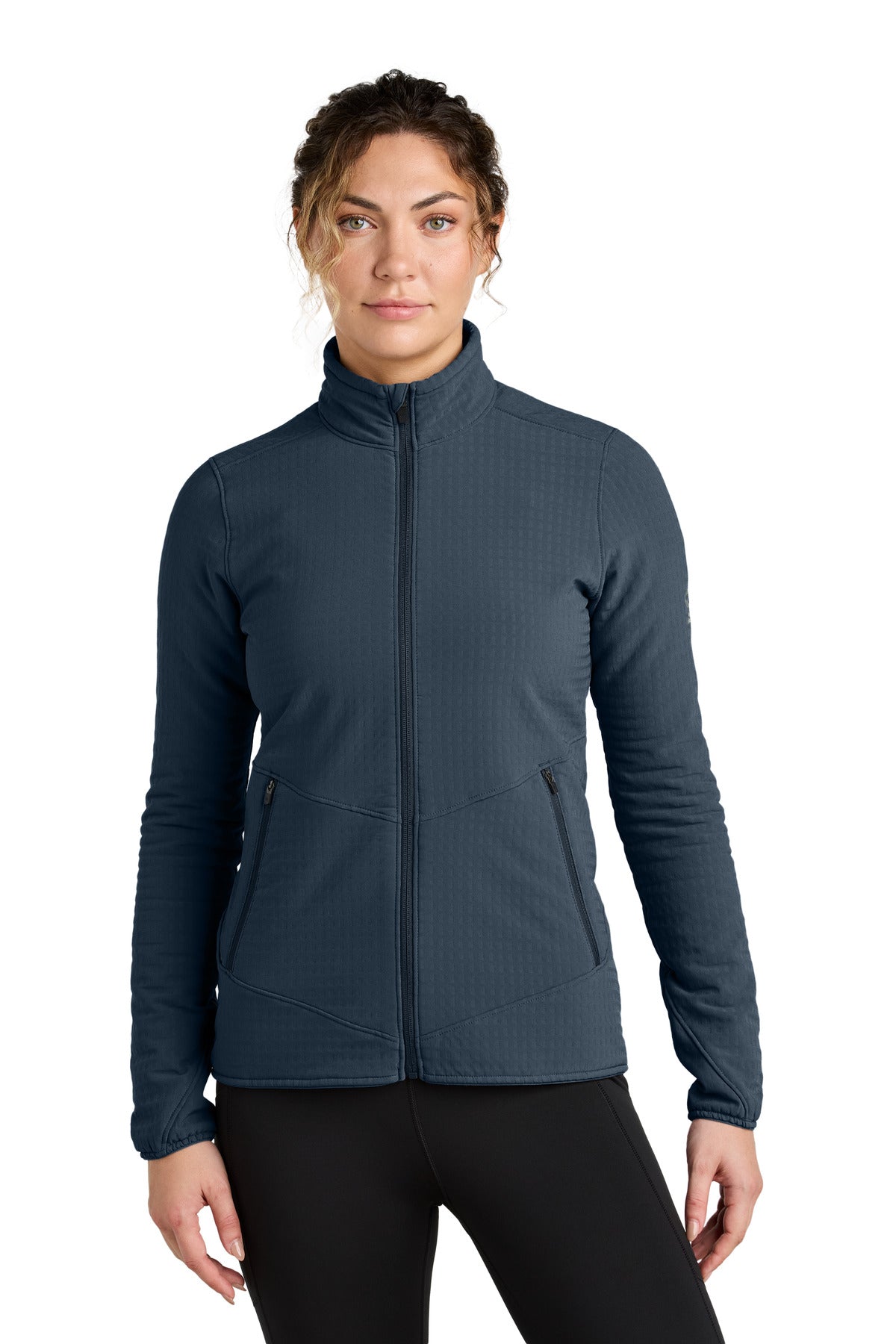 Custom Naval Blue Grid Soft Shell Jacket OR322265, personalized by SanCanDo Swag in Argyle, TX