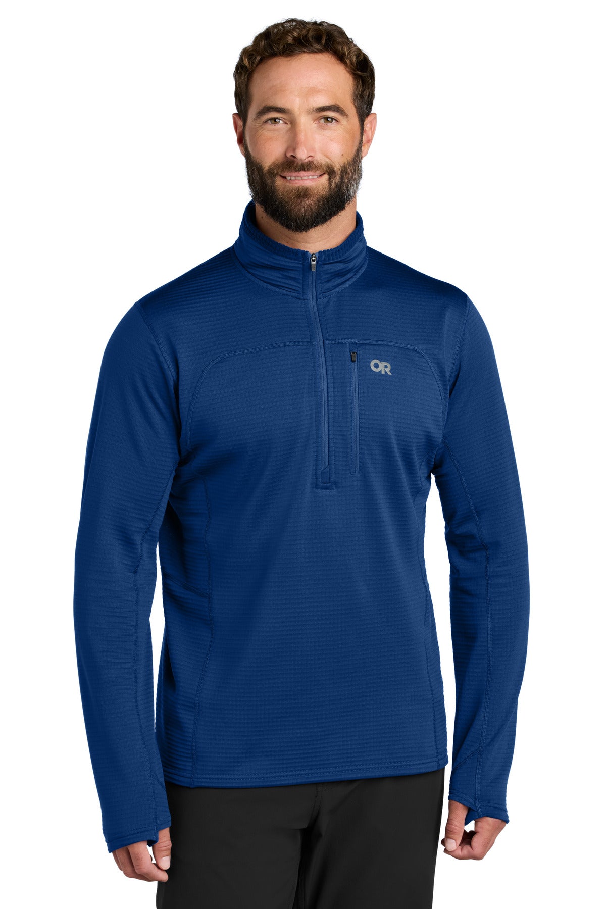 Custom Galaxy Blue Tech Grid 1/4-Zip Fleece OR322267, personalized by SanCanDo Swag in Argyle, TX