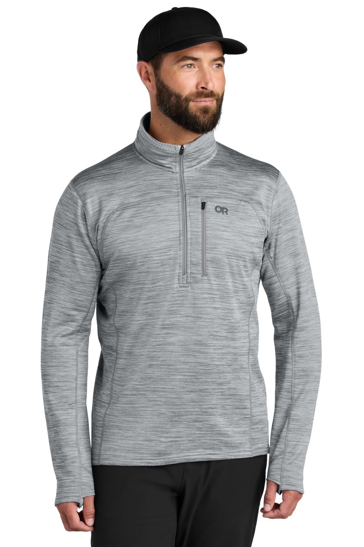 Custom Grey Heather Tech Grid 1/4-Zip Fleece OR322267, personalized by SanCanDo Swag in Argyle, TX