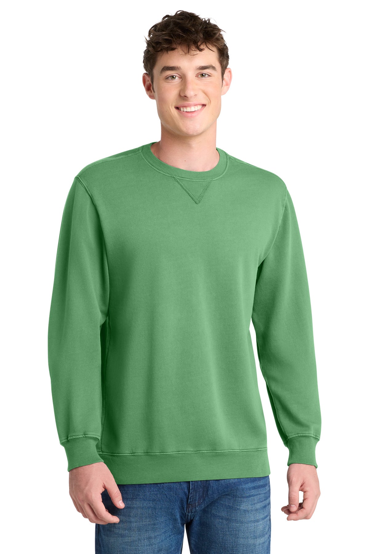 Custom Safari Beach Wash Garment-Dyed Crewneck PC098, personalized by SanCanDo Swag in Argyle, TX