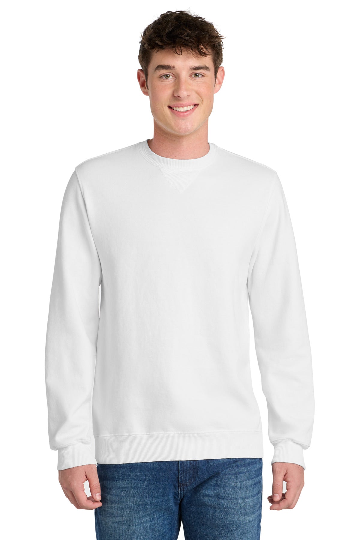 Custom White Beach Wash Garment-Dyed Crewneck PC098, personalized by SanCanDo Swag in Argyle, TX