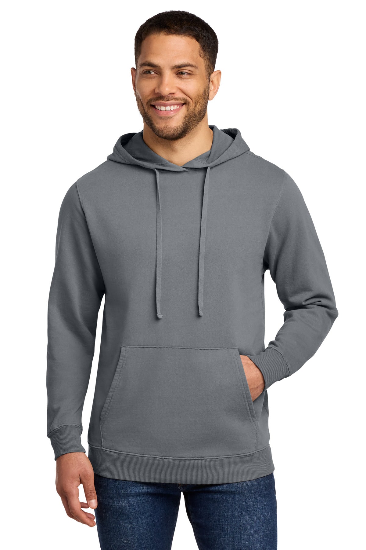 Custom Pewter Beach Wash Garment-Dyed Hoodie PC098H, personalized by SanCanDo Swag in Argyle, TX