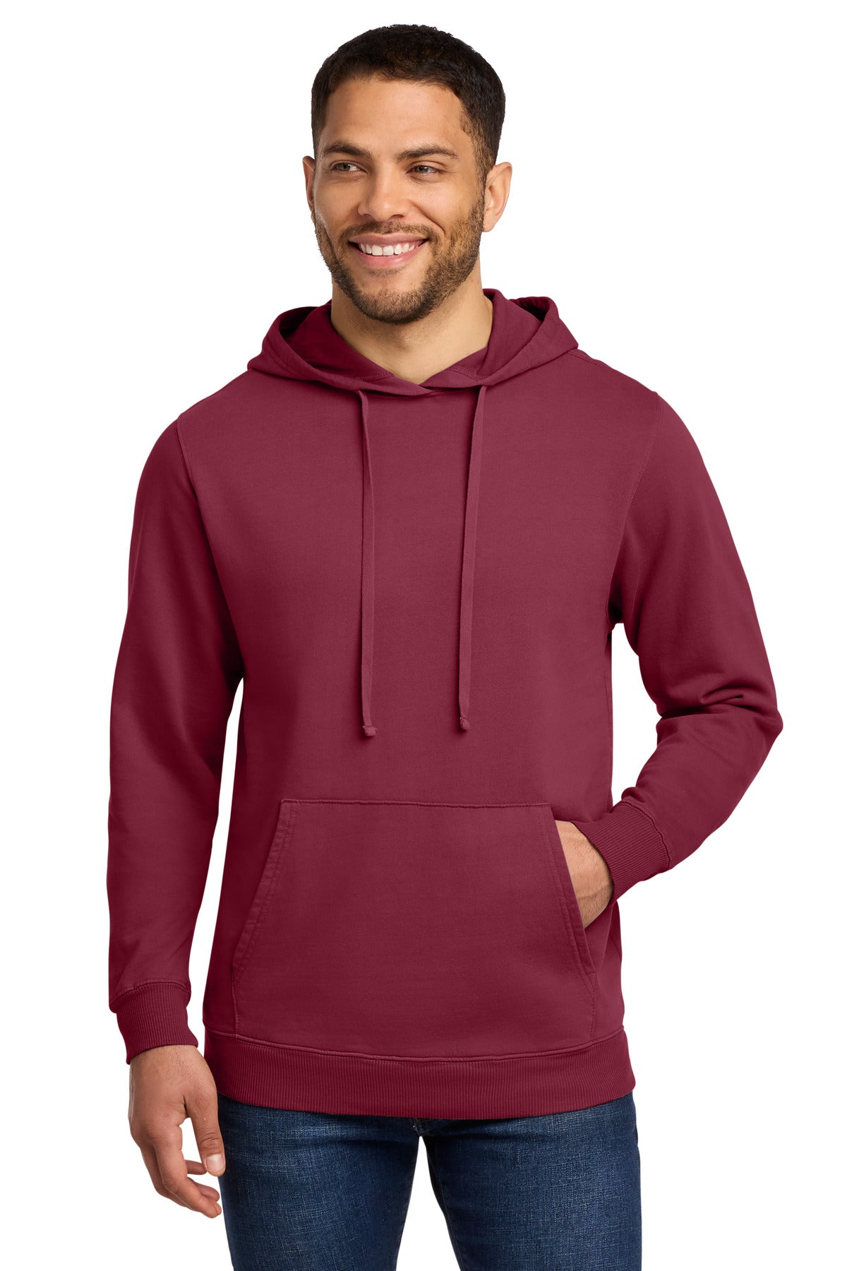 Custom Merlot Beach Wash Garment-Dyed Hoodie PC098H, personalized by SanCanDo Swag in Argyle, TX